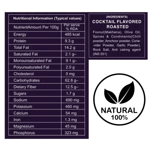 Cocktail Masala Roasted Makhana 50g – Crunchy, Flavorful & Nutritious Superfood Snack! - Image 5