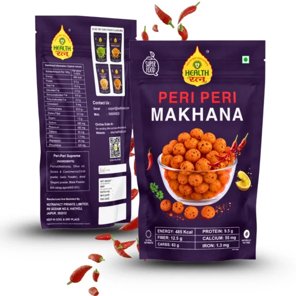 Spicy Peri Peri Roasted Makhana 50g – Crunchy, Healthy & Gluten-Free Snack - Image 3