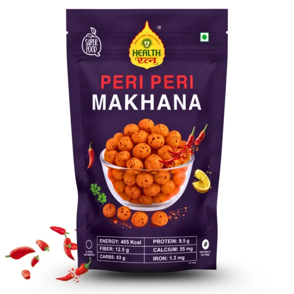 Spicy Peri Peri Roasted Makhana 50g – Crunchy, Healthy & Gluten-Free Snack