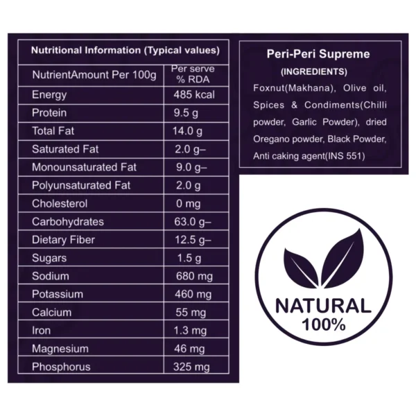 Spicy Peri Peri Roasted Makhana 50g – Crunchy, Healthy & Gluten-Free Snack - Image 5