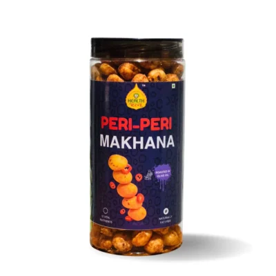 Health Ratna Peri-Peri flavoured roasted makhana jar roasted in olive oil.