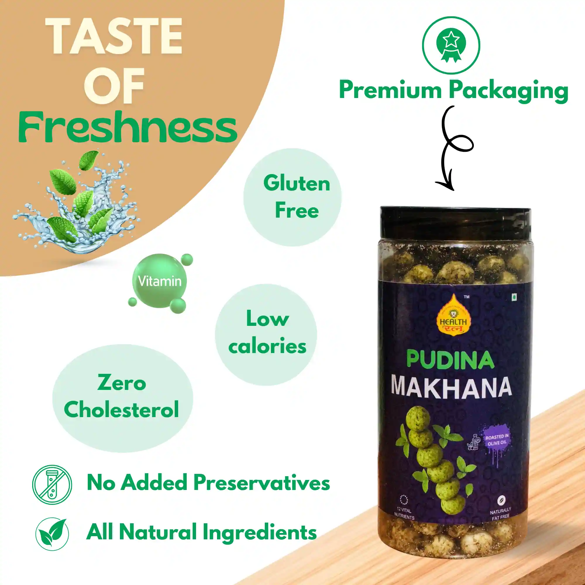Health Ratna Pudina Mint Flavoured Makhana Benefits With Vital Nutrients